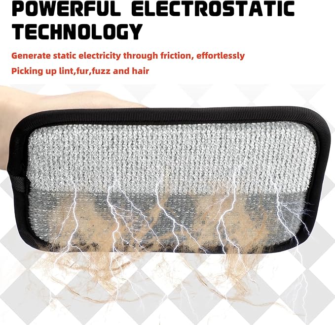 Upgraded Thickened Electrostatic Pet Hair Removal Gloves Brush,2025 New Reusable Cat Dog Hair Remover Grooming Gloves,Double Sided Washable Static Animal Fur Removal Tool for Couch,Carpet, Clothes,Car