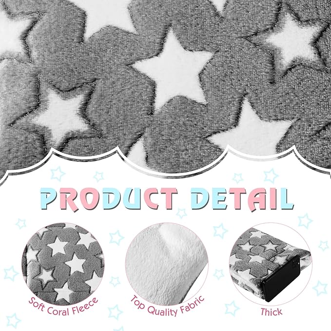 Haull 4 Pcs Waterproof Guinea Pig Bedding Winter Guinea Pig Bed Plush Cage Liners Soft Dog Cat Mat Reversible Winter Cozy Animal Pee Pad Hamster Bed Mat for Bunny(Cute Star,13 x 10 Inch)