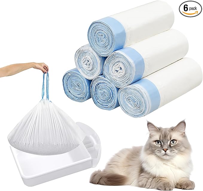 120 Count Cat Litter Box Liners for Robot 3 & 4 Heavy Duty Waste Drawer Liners, Automatic Self-Cleaning Litter Box Replacement Bags, 22 pound Capacity