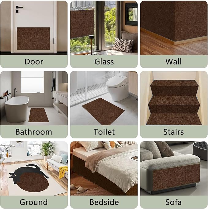 2Pack Total 78.7"x15.8" Cat Scratch Mat for Cat Couch Furniture and Wall Protector | Trimmable Self-Adhesive Carpet Climb Cat Scratcher for Covering Cat Tower and Replacement Pads (Brown)