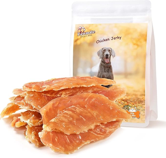 Dog Treats Chicken Jerky Tenders, Healthy Human Grade Chicken w/Taurine Rawhide-Free Grain-Free, High Protein Training Reward Treats Snacks for Small Medium Large Breed, 12 Counts, 10.6oz