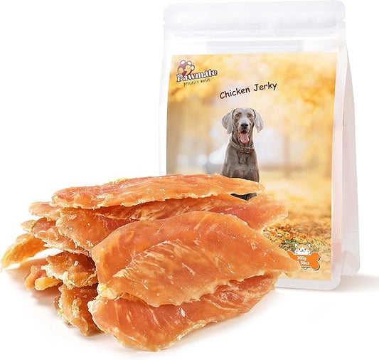 Dog Treats Chicken Jerky Tenders, Healthy Human Grade Chicken w/Taurine Rawhide-Free Grain-Free, High Protein Training Reward Treats Snacks for Small Medium Large Breed, 12 Counts, 10.6oz