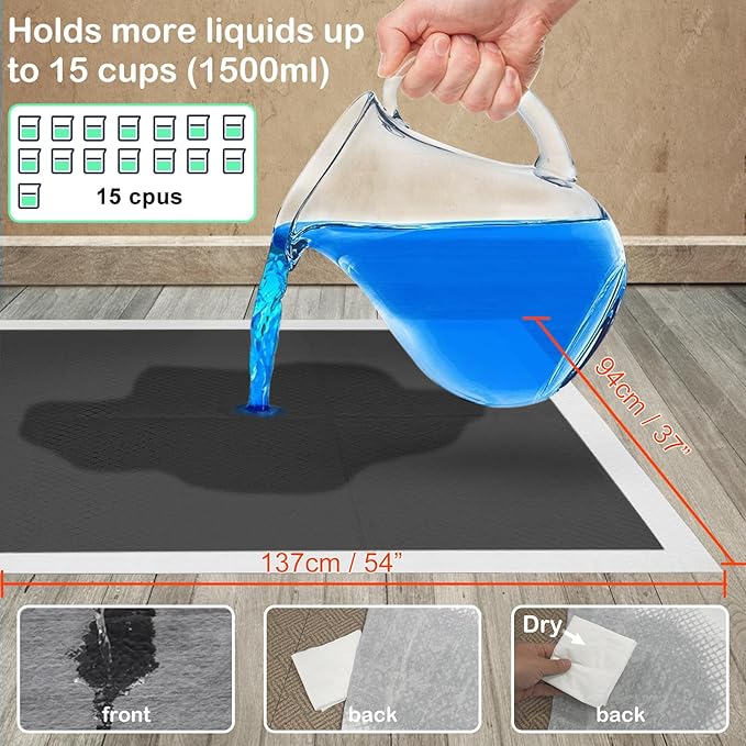 ELEGX Extra Large 54"x37" 40 Pcs Odor-Control Super Absorbency Charcoal Pee Pads for Dogs - Leak-Proof Disposable Potty Pads for Dogs and Cats