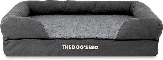 The Dog's Bed Replacement Outer Cover ONLY (Outer Cover ONLY - NO Bed, NO Waterproof Inner) for The Dog's Bed, Washable Plush Fabric, Large Grey Plush