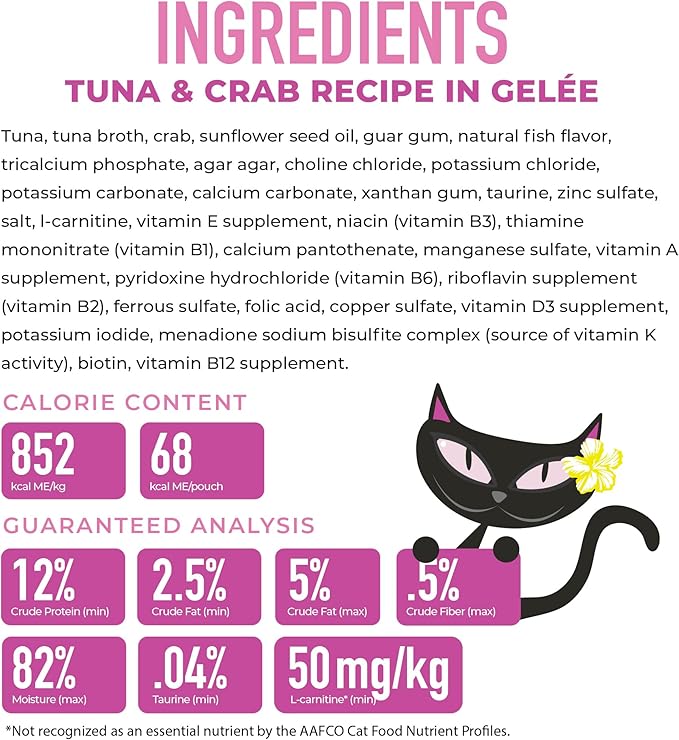 Tiki Cat Gelee Wet Cat Food, Tuna & Crab, 2.8 oz. Pouch (12 Count)