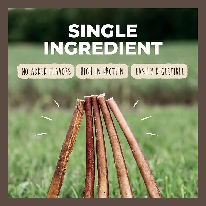 Mighty Paw Naturals Variety Pack Bully Sticks for Dogs - Grass Fed Beef Chews. Dog Bully Sticks for Large Pets, Medium and Small Breeds. Lower Odor Treats for Small Pets. Single Ingredient