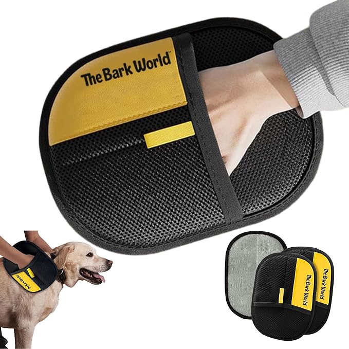 Pet Hair Removal Glove 1-Pack – Reusable Dog & Cat Fur Remover Mitts – Electrostatic Lint Removal Tool for Furniture, Clothing, Carpet & Car Seats (1)