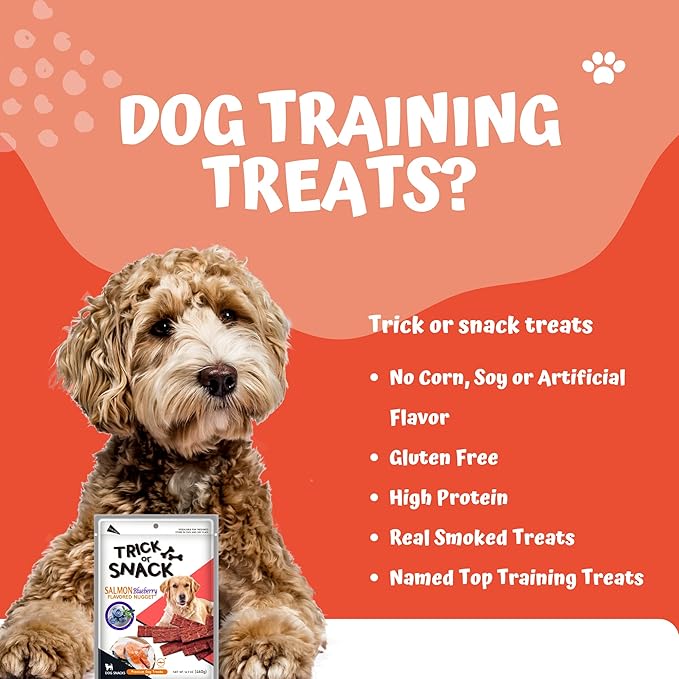 Premium 1lb Dog Jerky Treats | Dog Training | Dog Walking | Natural Grillers | Healthy Smoked Beef Chicken Salmon Chews Snacks Salmon Blueberry Nugget
