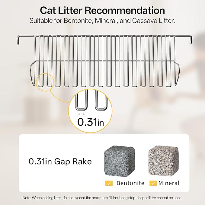 Self Cleaning Cat Litter Box, Open-Top Automatic Litter Box for Multiple Cats, Weight Sensors Safety Protection, Smart APP Control, Odor-Free Waste Disposal, Works with Bentonite Mineral Litter