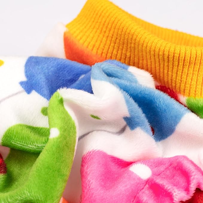 Fitwarm Balloon Dog Fleece Pajamas, Birthday Outfit for Small Dogs Boy Girl, Cozy Pet Onesie with Feet, White, Yellow, Red, Blue, Green, XS