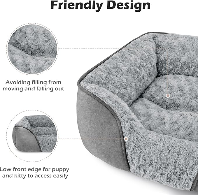 INVENHO XX-Large Dog Bed Rectangle Washable Orthopedic Soft Calming Sleeping Durable Pet Cuddler with Anti-Slip Bottom