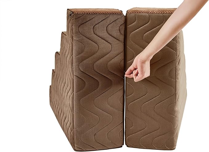 Dog Stairs for Bed, Dog Steps for High Bed, Pet Steps for Small Dogs and Cats, Non-Slip Balanced Pet Ramp Indoor (Brown, 22.5" H x 16" W x 30" L, 5)