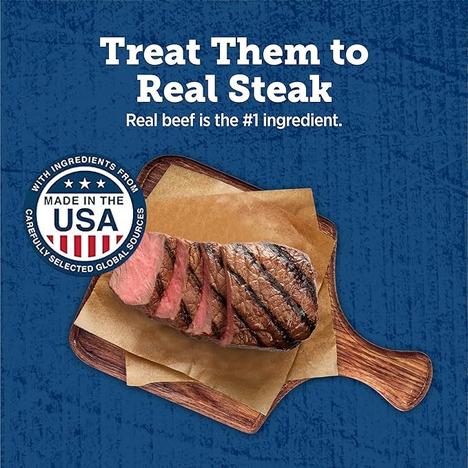 Blue Buffalo True Chews Premium Grillers Dog Treats, Made in The USA with Natural Ingredients, Steak, 20-oz Bag