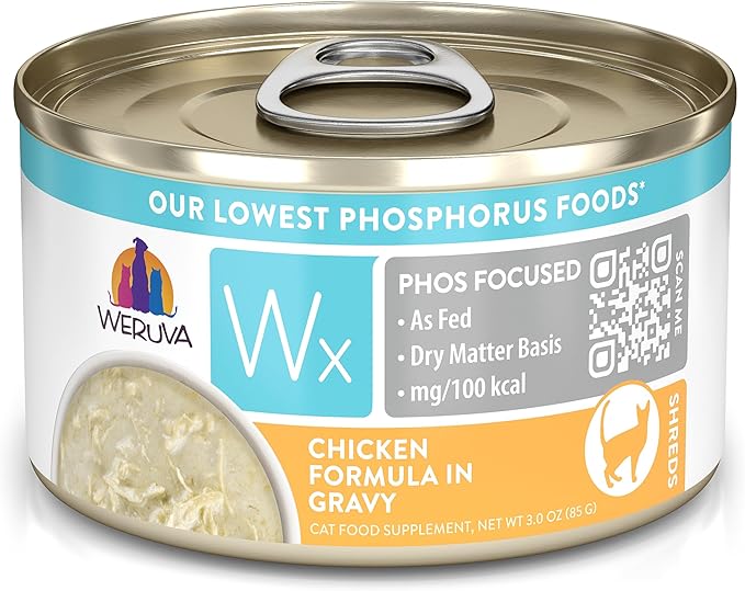 Weruva Wx Phos Focused, Chicken Formula in Gravy, 3oz Can (Pack of 12)