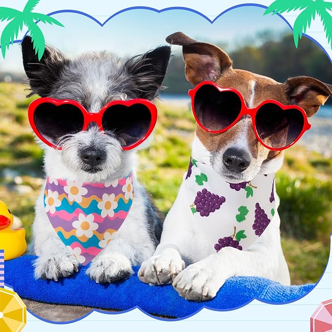 108 Pcs Summer Bulks Dog Bandanas Fruit Flower Adjustable Bow Ties for Dogs Cute Bowknot Christmas Triangle Scarf Kerchief for Large Small Medium Pet Cat Grooming Outfit