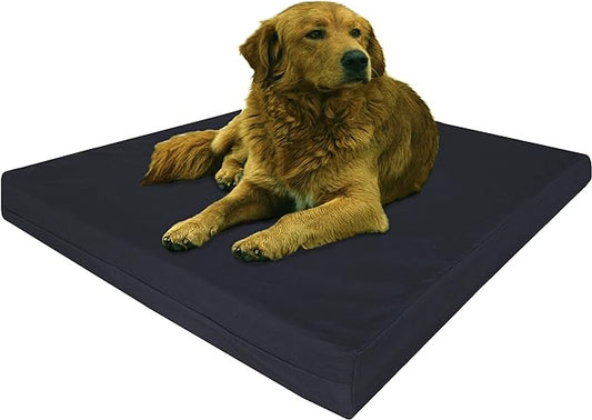 Dogbed4less Extra Large True Orthopedic Gel Memory Foam Dog Bed, Waterproof Liner and Durable Black Canvas Cover, XL 40X35X4 Inch