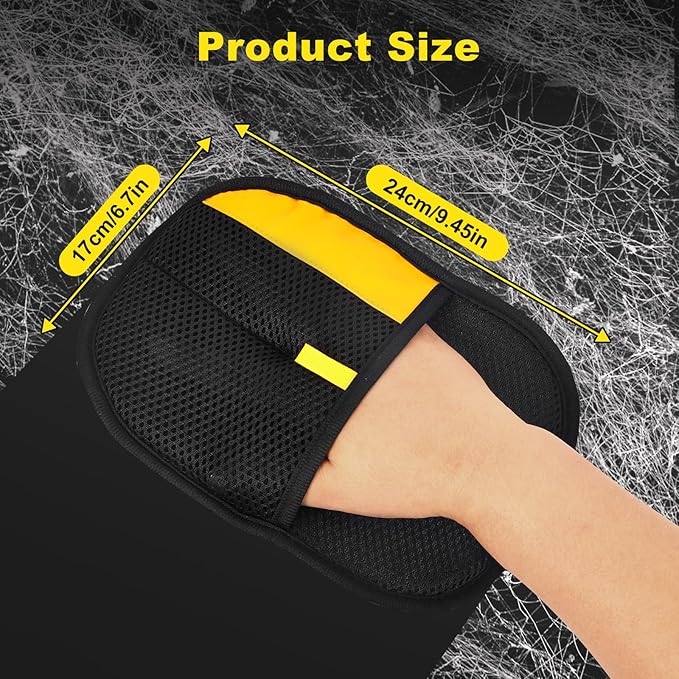 Pet Hair Removal Gloves for Cats & Dogs, Reusable Electrostatic Pet Grooming Gloves, Efficient Hair Remover Tools for Couch, Car Seat, Furniture, Carpet & Bedding (2 Pcs)