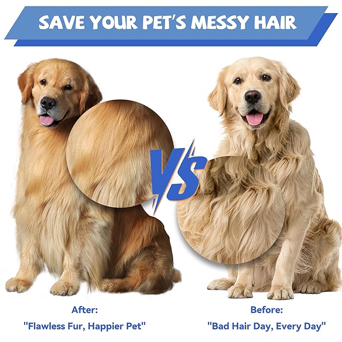 8.5 Inch Upgrade Pink Professional Pet Comb,Dual-Tooth Grooming Comb Anti-Static Smooth Rounded Corners Prevent Friction Breakage and Irritation,Long-Haired Cats and Dog Essential,Christmas Pet Gift