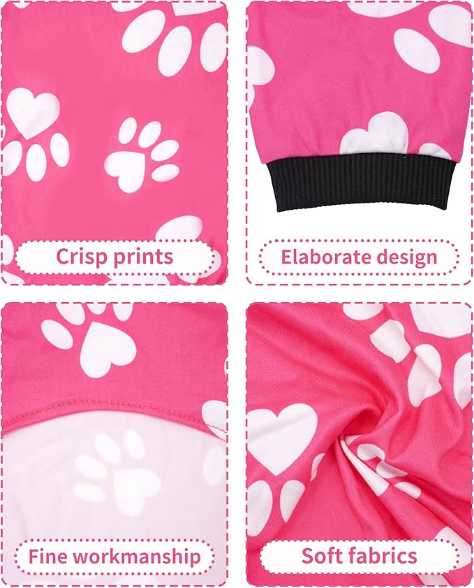 PET SHOW 4 Pack Small Dog Pajamas for Medium Dogs Girl Soft Stretchy PJs Paw Floral Jumpsuit Puppy Doughnut Ice Cream Onesies Outfits with Sleeve Pets Breathable Summer Clothes Costume L