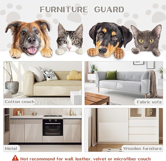 Anti Cat Scratch Furniture Protector, Cat Couch Protector, Anti Scratch Furniture Protector, Protector Pads for Furniture for Couch,Doors&Wall(7.87"X 98.5")