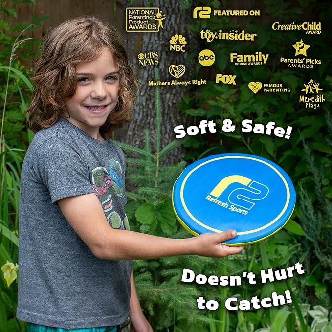 Soft Disc Flying Toy - Doesn't Hurt to Catch - Best Stocking Stuffers For Kids & Adults All Ages - Gifts for Boys & Girls 4 5 6 7 8 9 10 11 12 13 + Year Old Boy - Beach Toys For Kids Outdoor Games