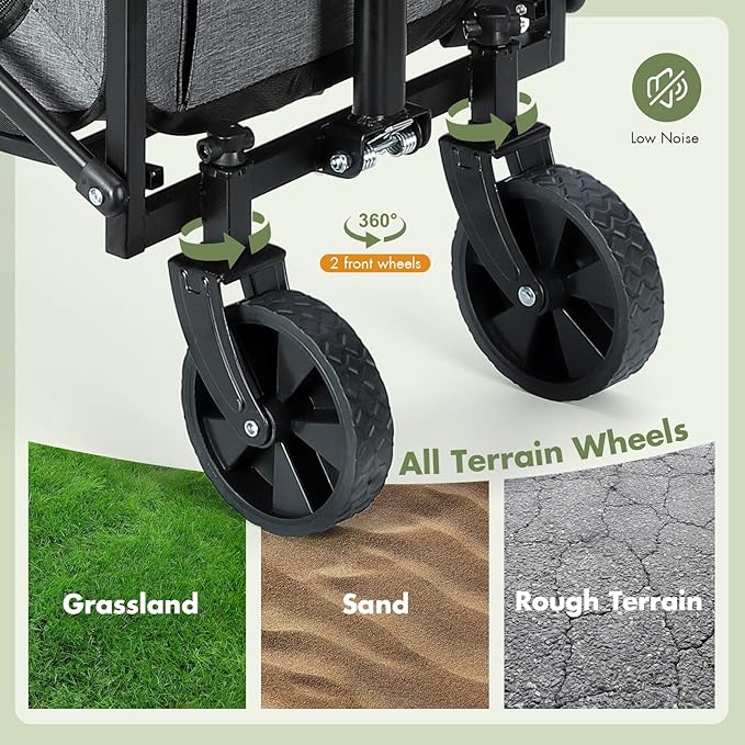 Lekereise Extra Large Pet Carrier with Wheels – Soft-Sided Foldable Rolling Cat Carriers for 2 Small Cats or Medium Large Dog Under 30lbs, Stable & Ventilated Travel Crate for Camping Outdoor, Grey