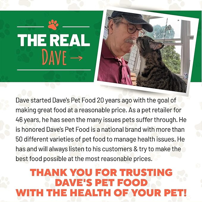 Dave's Pet Food Grain Free Wet Cat Food Pate (Chicken Formula), Made in USA Naturally Healthy Canned, Added Vitamins & Minerals, 5.5 oz Cans (24 Pack)