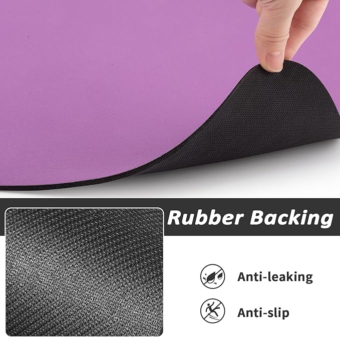 Pet Feeding Mat - Absorbent Dog Mat for Food and Water, No Stains Cat Bowl Mat, Easy to Clean Pet Placemats, Quick Dry Dog Water Dispenser Mat for Messy Drinkers | Paw Purple 24"x36"