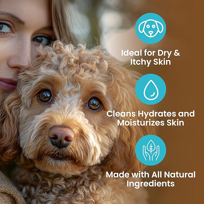 2-in-1 Natural Dog Shampoo & Conditioner – pH-Balanced for Dogs & Puppies | Gentle Oatmeal & Aloe Vera Formula for Sensitive Skin | Spiced Cucumber, Lavender & Tea Tree Scent | 16.9 oz | Smooth Paws