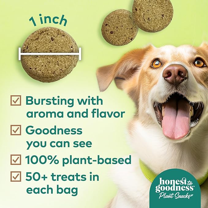 Honest to Goodness Plant Snacks Way to Glow Coconut & Flax Recipe Dog Treats, Enriched with Omega 3s & Postbiotics, 8oz