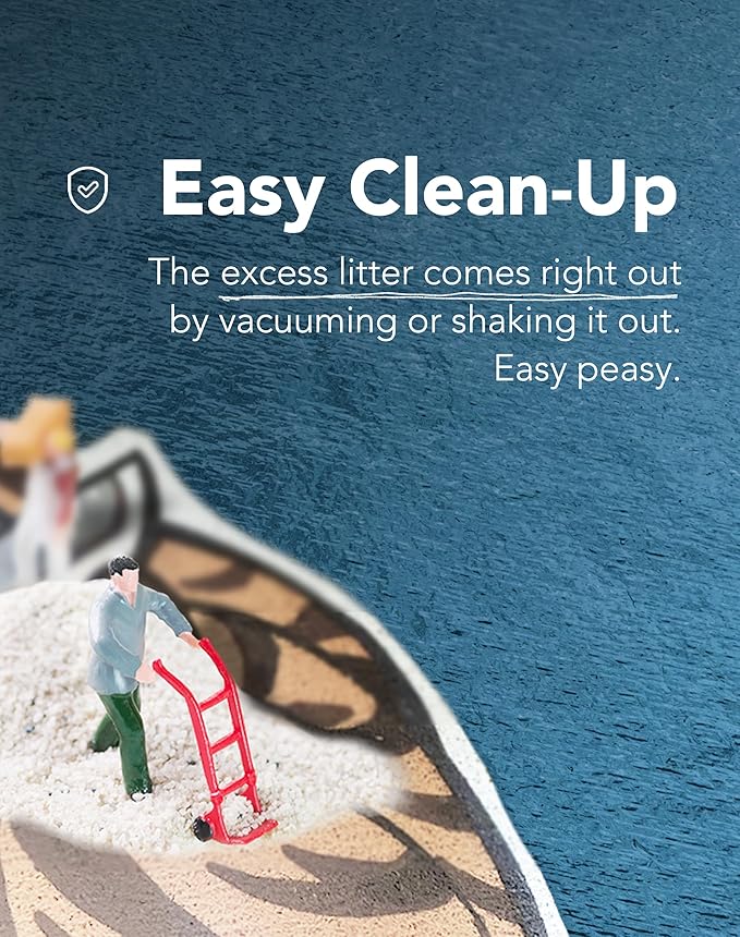 Lukamoo® Cute Cat Litter Mat (30‘’x20’’), Large/L, for Kitty Litter & Cute Cat Litter Box, Litter Trapping Mat (Large (30'' x 20''), Cassette)