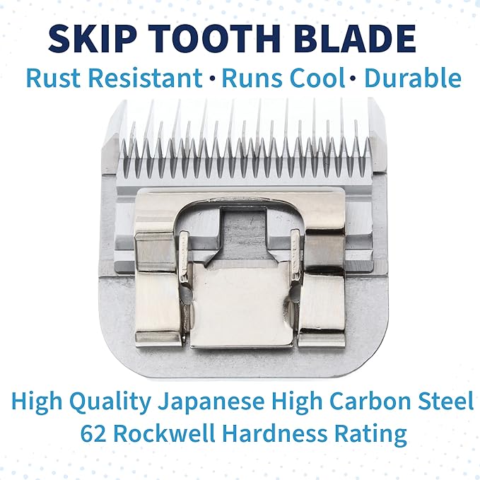Skip Tooth 5 Wide Blade Dog Grooming Cuts Length 1/4" - 6.4mm(Japanese High Carbon Steel 5 Skip Tooth Blade Dog Grooming | 5W Clipper Blade (B5W)