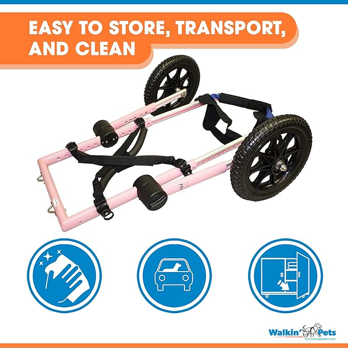 Walkin' Wheels Dog Wheelchair - for Large Dogs 70-180 Pounds - Veterinarian Approved - Dog Wheelchair for Back Legs