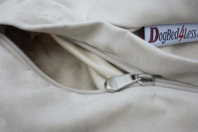 Dogbed4less Waterproof Orthopedic Cooling Memory Dog Bed for Large and Extra Large Dogs, Suede Khaki Color, Jumbo 55X47X4 Inches