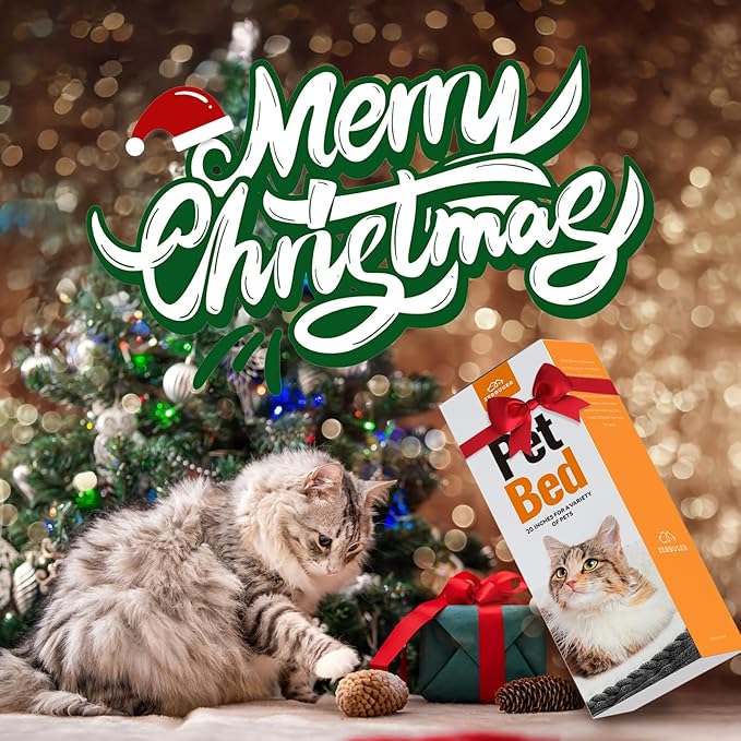 Cat Dog Bed for Pets, Rectangle Pet Bed Gift for Puppy and Kitten, Machine Washable Calming Fluffy Pet Couch Sofa for Indoor Outdoor, Portable Soft Cat Bed with Non-Slip Bottom (Small, Dark Grey)