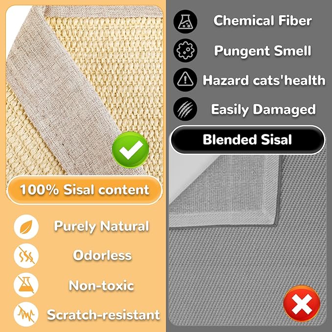 Multi - Functional Wooden Cat Scratcher Bed & Lounge: Durable Sisal Scratching Post for Indoor Cats, All - in - One Furniture Protector with Comfortable Napping Space