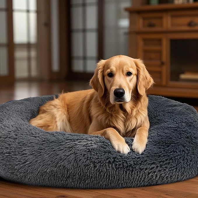 Dog Beds Large Sized Dog and Cats, 32in Pet Beds for Large Pet, Washable Indestructible Extra Large (Dark Grey)