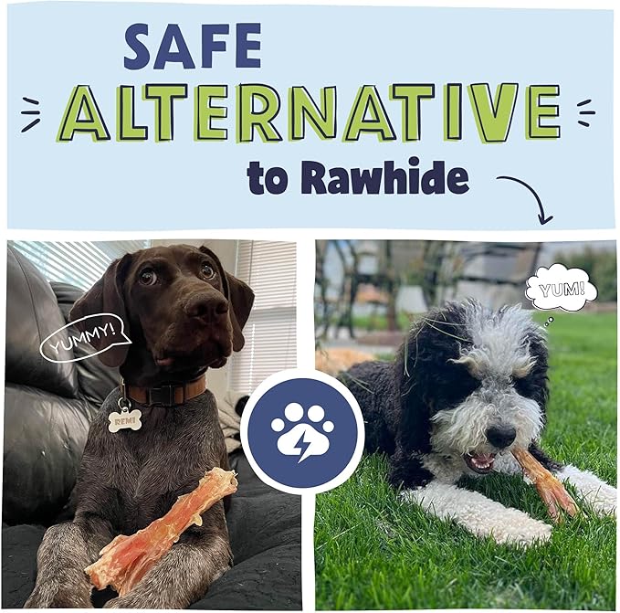 Pawstruck Natural 7-9” Beef Tendon Chew Sticks for Dogs – Premium Rawhide-Free, Single Ingredient, High Protein, Low Odor Dental Treat – 10 Count – Packaging May Vary