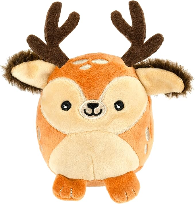 Giftable World Holiday Plush Pet Toy Fun for Christmas Designs with Squeaker Dog Chew Toy (3.5" Christmas Pals w/Squeaker)