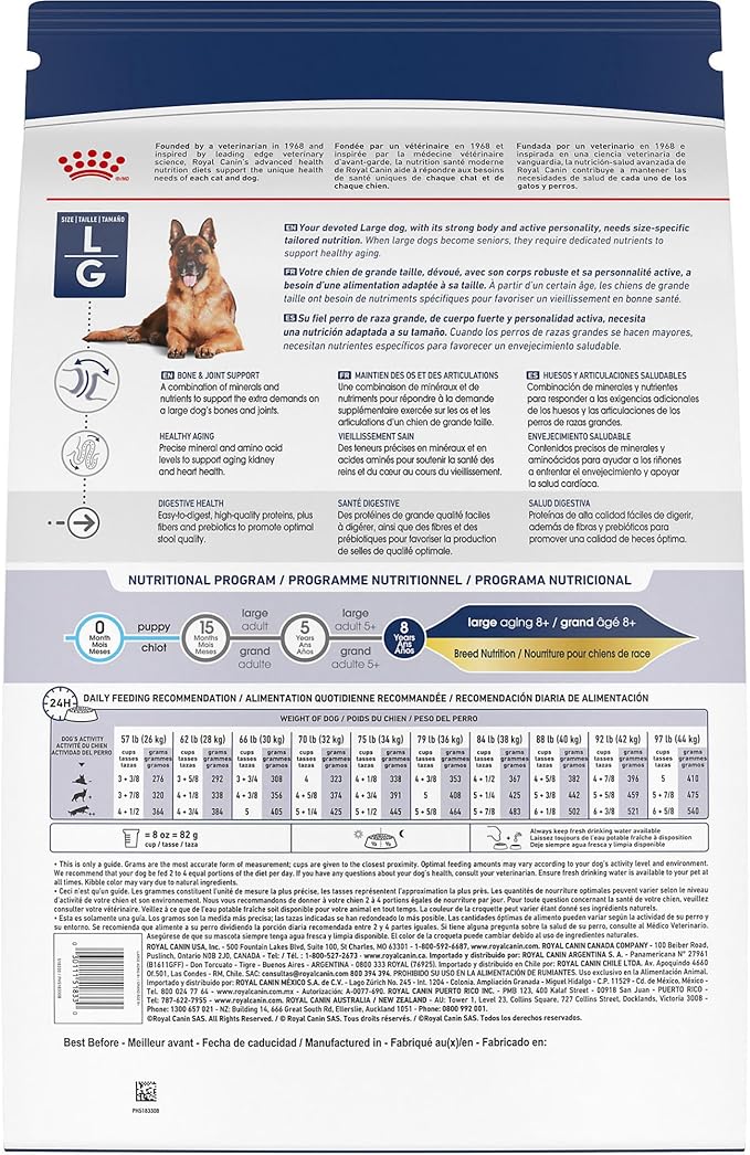 Royal Canin Size Health Nutrition Large Aging 8+ Senior Dry Dog Food, 30 lb Bag