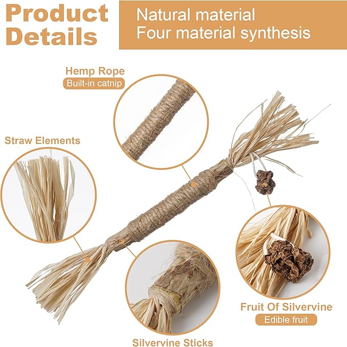 PAZ'S GIFT Catnip Toy cat Toys Catnip Toy cat chew Toy cat Kicking silvervine Stick Teeth Cleaning Cute Kitten Teething Indoor Interactivecat Dental Care Matatabi (Chewing cat Toys)