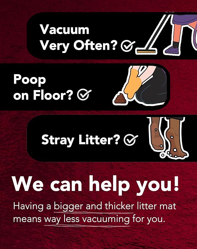 Lukamoo® Cute Cat Litter Mat (30’’x20’’), Large/L, for Kitty Litter & Cute Cat Litter Box, Litter Trapping Mat (Large (30'' x 20''), Snowy House)