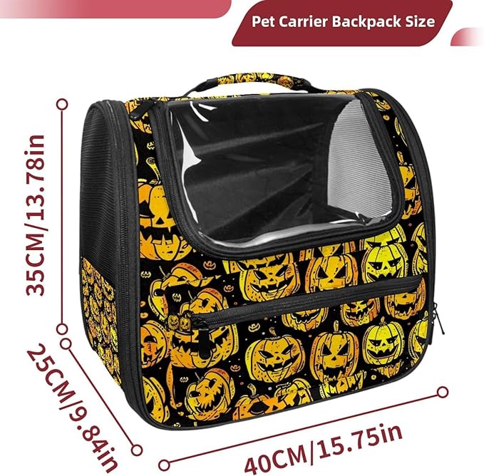 Dog Carrier Backpack for Small Pets - Cat & Dog Backpack for Hiking, Camping or Travel, Halloween 3