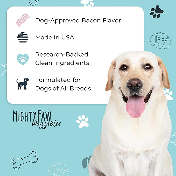 Mighty Paw Waggables Allergy Immune + Itch (Made in The USA) -Dog Chews Anti-Itch for Dogs. Allergy Support Vitamins for Skin and Coat Allergies. Omega 3 & Quercetin for Pets 120 Ct