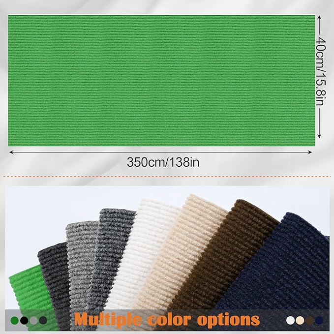 Cat Scratch Furniture Protector - 138" x 17" Trimmable Self-Adhesive Cats Claws Scratch Pads, DIY Cat Climbing Couch Protector for Scratch Post Cat Tree Replacement Indoor (Green)