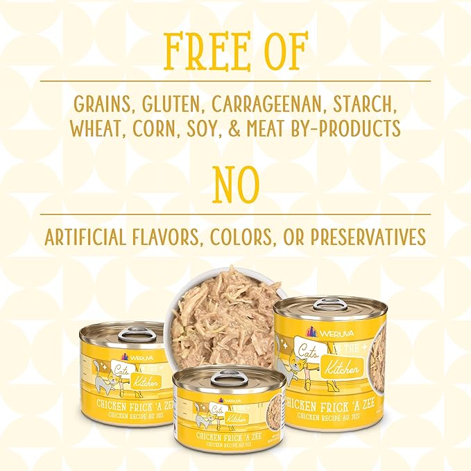 Weruva Cats in The Kitchen, Chicken Frick 'A Zee with Chicken Au Jus Cat Food, 3.2oz Can (Pack of 24)