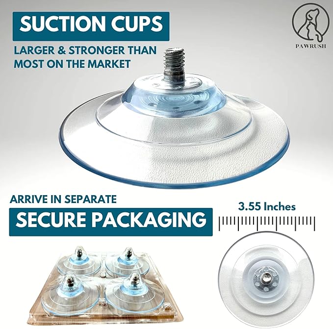 Cat Window Perch — Premium Cat Window Hammock with 4 Large Suction Cups & Soft Bubble Cushion; Strong Rustproof Metal Frame Window Bed Holding 40lbs; Easy Assembly Perch for Indoor Cats; White