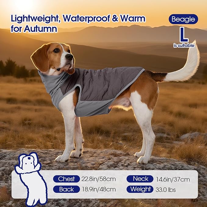 FUAMEY Dog Fleece Jacket for Large Dogs,Dog Winter Vest Lightweight Dogs Coat Pullover Breathable Pet Turtleneck Jackets Windproof Water Resistant Vests Warm Puppy Snowsuit Brown XXXL