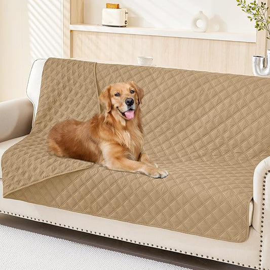 Smiry Waterproof Dog Blanket, Reversible Dog Bed Cover Pet Blanket, Soft Pet Couch Covers for Sofa Washable, Bed Couch Sofa Furniture Protector for Puppy Cat Kids (52"x82", Camel/Camel)