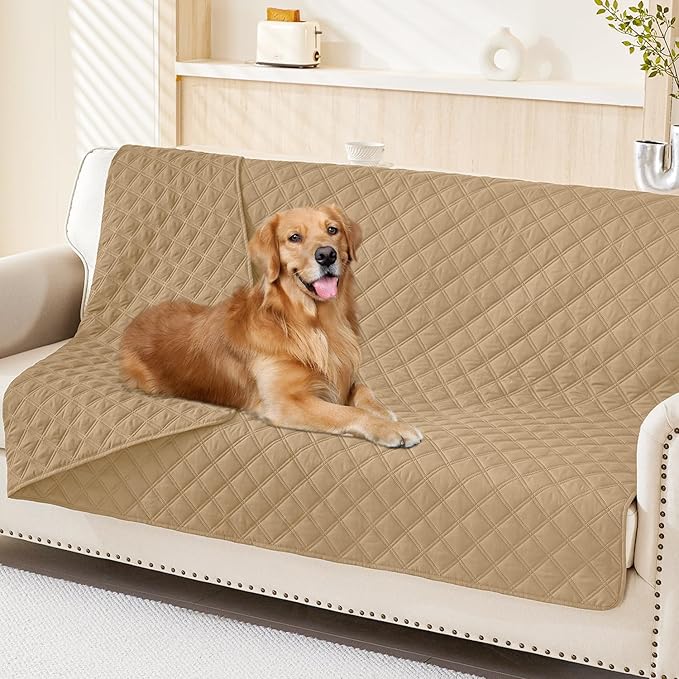 Smiry Waterproof Dog Blanket, Reversible Dog Bed Cover Pet Blanket, Soft Pet Couch Covers for Sofa Washable, Bed Couch Sofa Furniture Protector for Puppy Cat Kids (68"x82", Camel/Camel)